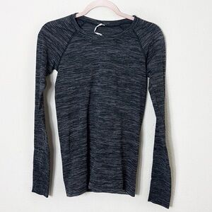 Lululemon Swiftly Speed Long Sleeve Size 6 Wee Are From Space Grey Black
